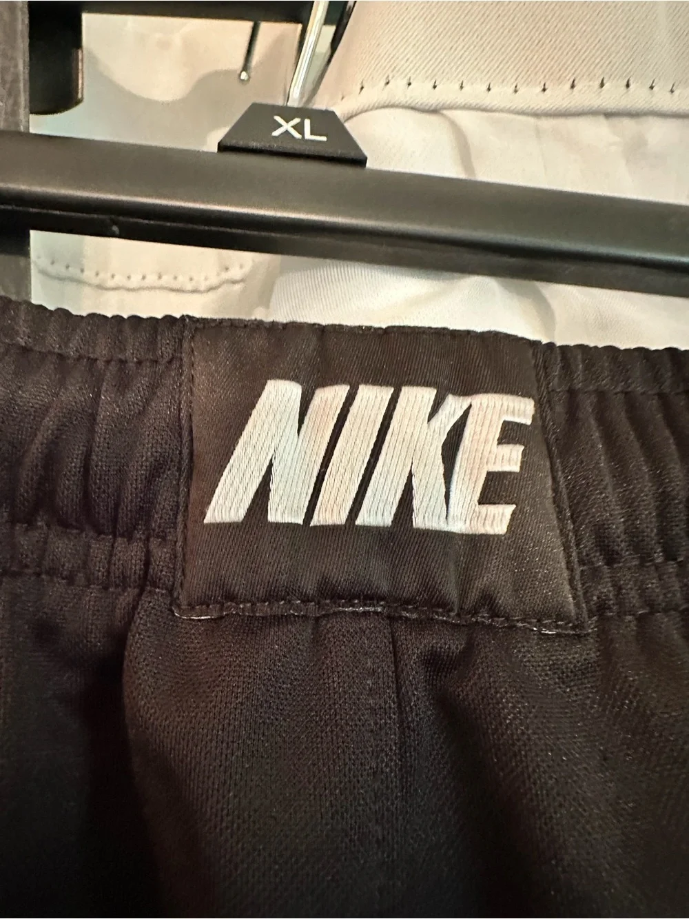 Nike Men’s Black Athletic Shorts with Gray Side Stripes